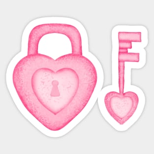 Heart of Padlock And Key Sticker